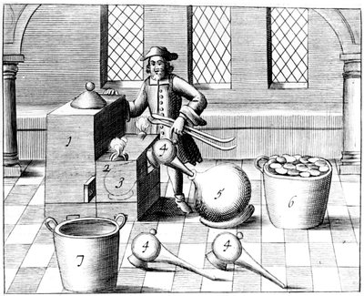 Destillasjon av salpetersyre, 1683 av Unbekannt