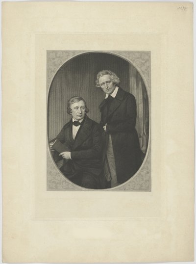 Dobbeltportrett av brødrene Grimm, ca 1845. av Unbekannt