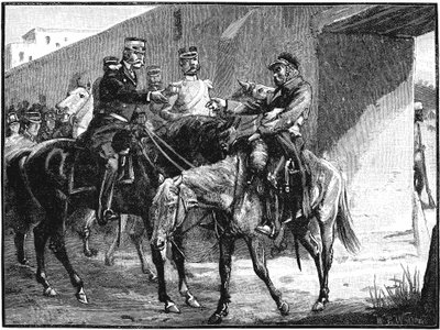 Dr Brydon ankommer Jelalabad med nyheter om britiske dødsfall, første anglo-afghanske krig, 1842, c1885 av Unbekannt