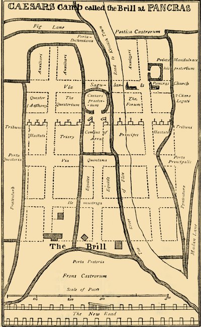 Dr. Stukeleys plan for leiren ved St. Pancras, c1750, c1876. av Unbekannt