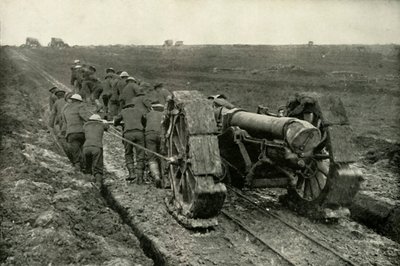 Drage the Guns to New Advance Positions, 1919. av Unbekannt
