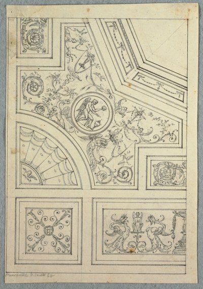 Tegning, design for et tak, ca. 1800 av Unbekannt