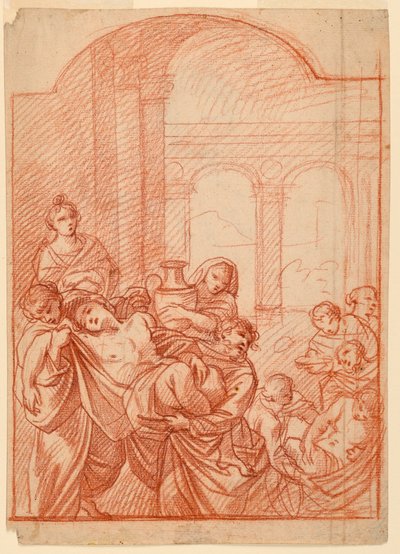 Tegning, figurstudie av Unbekannt