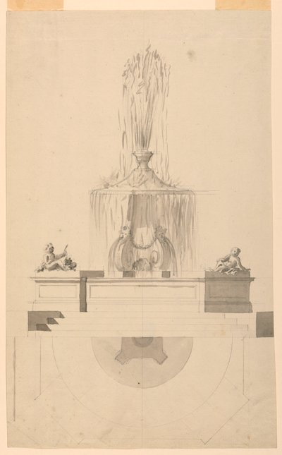 Tegning, fontene, 1775 av Unbekannt