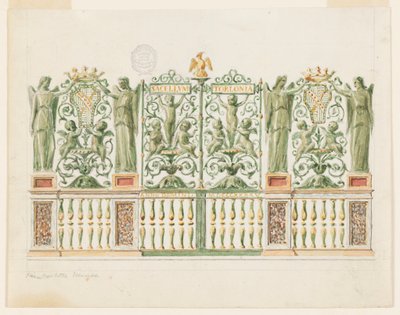 Tegning, prosjekt for kapellport, 1845 av Unbekannt