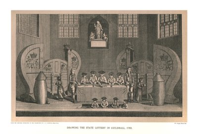 Tegning av statslotteriet, 1763, 1886 av Unbekannt