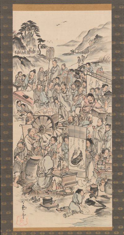 Drinking Festival of the Eight Immortals of the Wine Cup, slutten av 1700-tallet. av Unbekannt