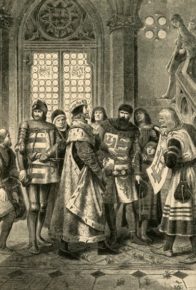 Hertug Rudolf IV som grunnlegger av Stephen Cathedral, c1360, 1890. av Unbekannt