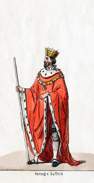 Duke of Suffolk, kostymedesign for Shakespeares skuespill, Henry VIII, 1800-tallet av Unbekannt