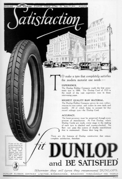 Dunlop-reklame, 1923 av Unbekannt