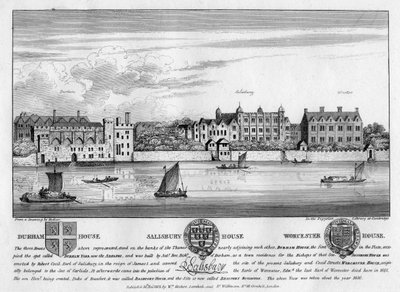 Durham House, Salisbury House og Worcester House, London, c1630 1808 av Unbekannt