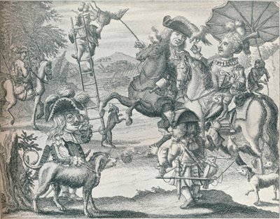 Dutch Skit on Falconry, c1716, 1916 av Unbekannt