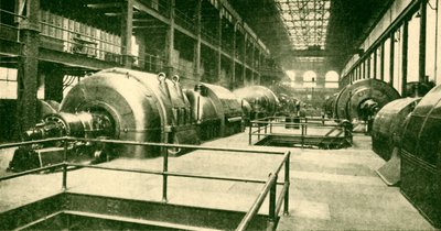 Dynamoer ved Great Underground Generating Station på Lots Road, Chelsea, 1930. av Unbekannt