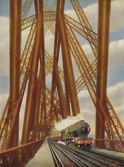 East Coast Express Crossing the Forth Bridge, 1926 av Unbekannt