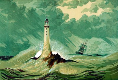 Eddystone fyrtårn, c1850 av Unbekannt