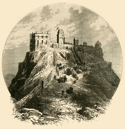 Edinburgh Castle, som det var før beleiringen av 1573, 1890. av Unbekannt
