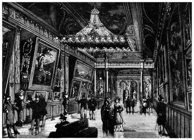Edisons glødelamper lyser opp et kunstgalleri i New York, 1882 1956 av Unbekannt