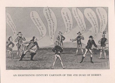 Edward Sackville 1591-1652, 4. hertug av Dorset, spilte cricket, 1700-tallet 1912 av Unbekannt