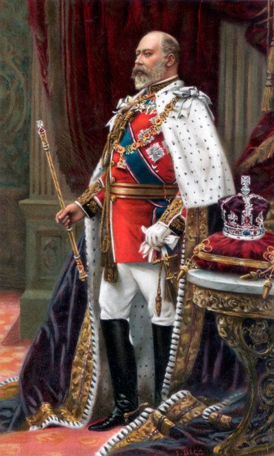 Edward VII i fulle kroningskapper, 1902 av Unbekannt