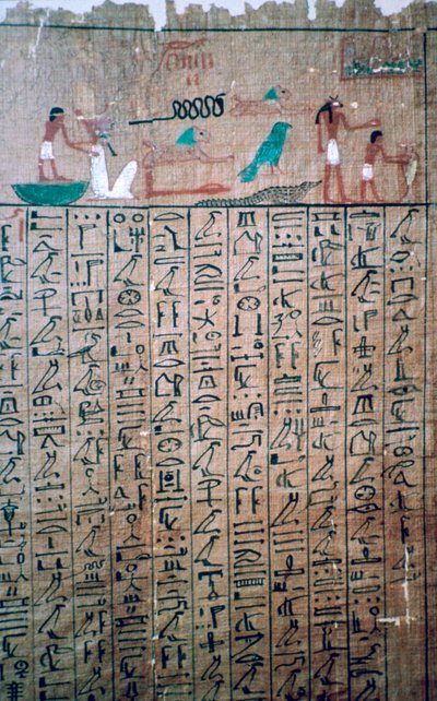 Egyptiske hieroglyfer fra en dødebok av Unbekannt