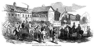 Valgutryddinger i Stepney Green under Tower Hamlets-valget, London, 1852 av Unbekannt