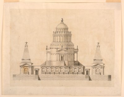 Høyde over et fantastisk mausoleum av Unbekannt