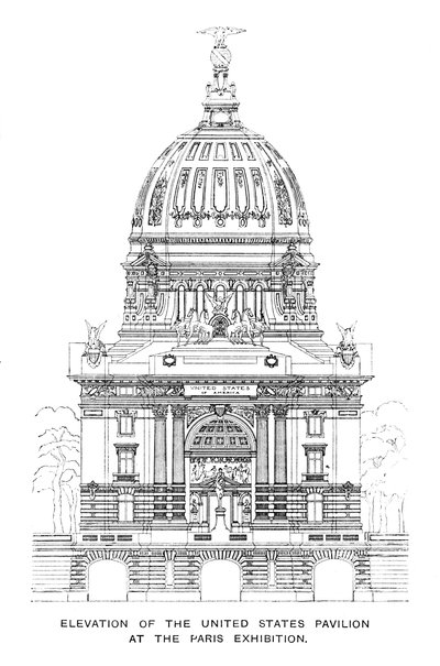 Forhøyning av USAs paviljong på Paris-utstillingen, 1900 av Unbekannt