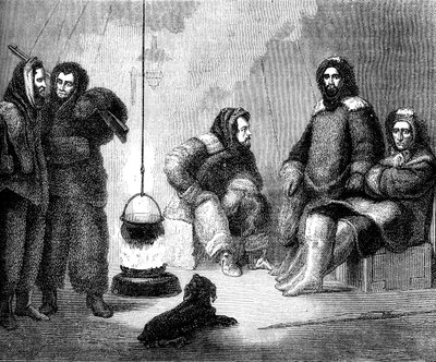 Elisha Kent Kane og hans følgesvenner på Grønland, c1855 c1880 av Unbekannt
