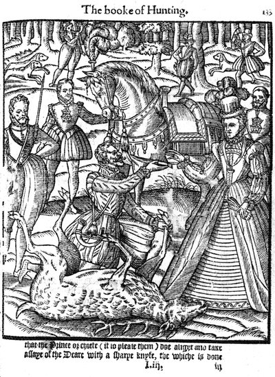 Elizabeth I utførte seremonien for å analysere hjorten, 1576 av Unbekannt