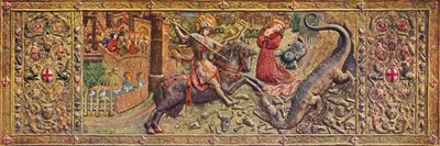 Brodert frontaltertavle av Saint George, fra Palau de la Generalitat, 1400-tallet av Unbekannt