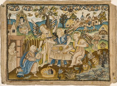 Brodert bilde: Abraham underholder englene, 2. halvdel av 1600-tallet av Unbekannt