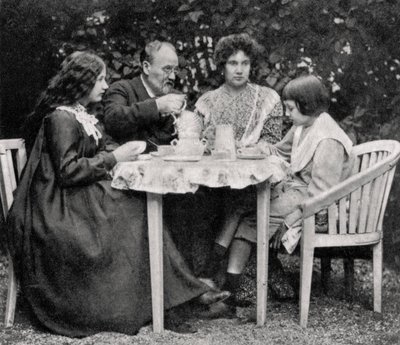 Emile Zola, fransk romanforfatter, med familien, 1899 av Unbekannt