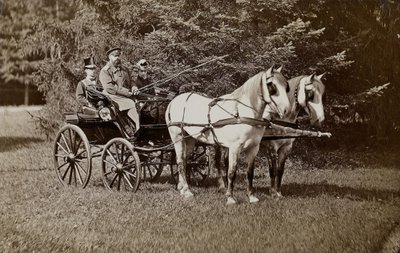Keiser Alexander III 1845-1894 og keiserinne Maria Fyodorovna 1847-1928 på en hestevogn. av Unbekannt
