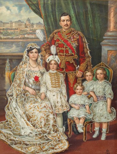 Keiser Charles I av Østerrike, med sin kone Zita, kronprins Otto og de tre andre barna, ca. av Unbekannt