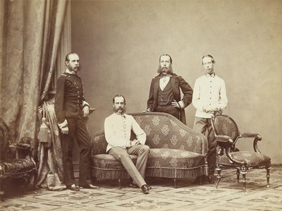 Keiser Franz Joseph I av Østerrike med brødrene sine, 1864. av Unbekannt