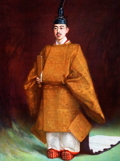 Keiser Hirohito i sine kroningsklær, c1924-1926 av Unbekannt