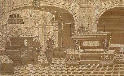 Keiser Nicholas I ved kisten til keiser Frans I av Østerrike, ca 1835 av Unbekannt