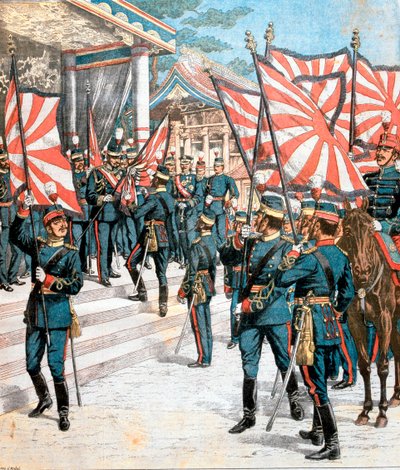 Keiser av Japan presenterer farger til japanske regimenter, 1904 av Unbekannt