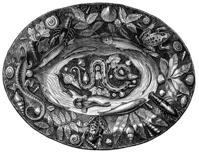 Emaljert fat av Bernard Palissy, 1500-tallet, 1870 av Unbekannt