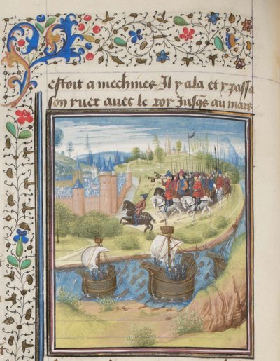 Den engelske kongen Richard I Løvehjerte erobret øya Kypros i 1191. Miniatyr fra Historia av Vilhelm av Tyrus, 1460-tallet av Unbekannt