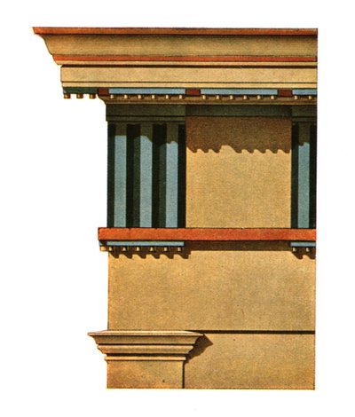 Entablatur av prostylos i Selinunte, Italia, 1928. av Unbekannt