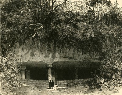 Inngangen til grotten ved Elephanta Bombay Presidentskap, 1890. av Unbekannt