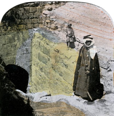 Inngang til Virgins Fountain, Jerusalem, Israel, sent på 1800-tallet av Unbekannt