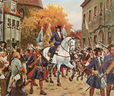 Prins Leopold I:s inntreden i Dessau etter den spanske arvefølgekrigen, 1712, 1936. av Unbekannt