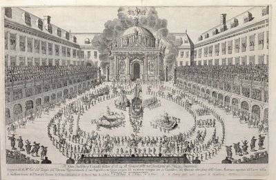 Rideballett på gårdsplassen til Wien Hofburg, 1667. av Unbekannt