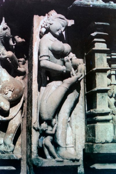 Erotisk skulptur, Khajuraho, India. c950-1050. Det 20. århundre av Unbekannt