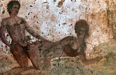 Erotisk veggmaleri, Pompeii, Italia av Unbekannt