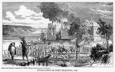 Evakuering av Fort Duquesne, 1758, 1877 av Unbekannt