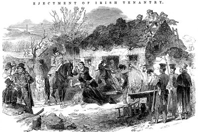 Utkastet irsk bondefamilie, 1848 av Unbekannt