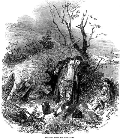 Utkastet irsk bondefamilie, 1848 av Unbekannt